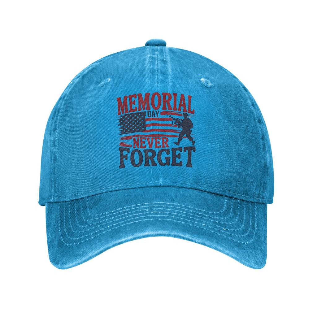 Memorial Day Patriot Unisex Women Baseball Cap Remember and Honor Distressed Denim Hats Cap Outdoor All Seasons Travel Snapback Cap