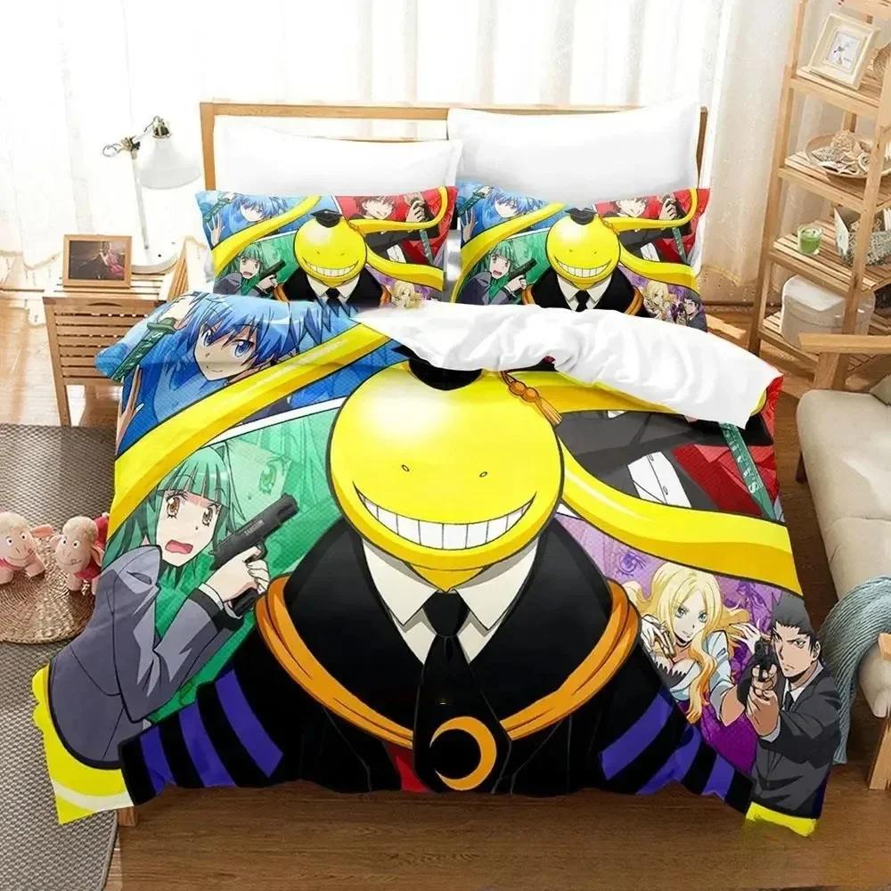 3D Assassination Classroom Koro-sensei Bedding Set Printed With Pillowcase Bed Duvet Cover Soft Single Double Queen King Size