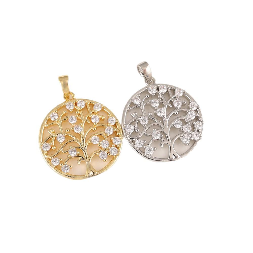 Pozlacený přívěsek Strom života se zirkony pro ženy - Niche Light Luxury