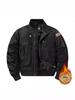 Autumn-Winter MA1 Cotton-Padded Thick Pilot Workwear Baseball Jacket, Loose Fit, Plus Size