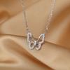Diamonds Bowknot Aesthetic Necklace Fashion Simple Hollow Clavicle Chain Women Girl Wedding Jewelry Party Birthday Gift
