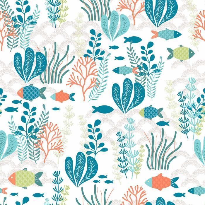 Nappe - oceania - blanc - pvc - 140 cm de large - longueur sur mesure