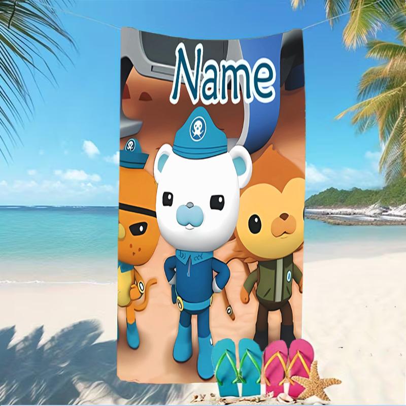 Customizable personalized beach towels Octonauts themed designs.Suitable for the beach, yoga, sports;ideal as beach accessories