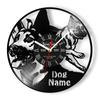 German Shepherd Vinyl Record Wall Personalized Dog Name Sign For Pet Shop Home Decor German Police Dog Custom Music Album Clock