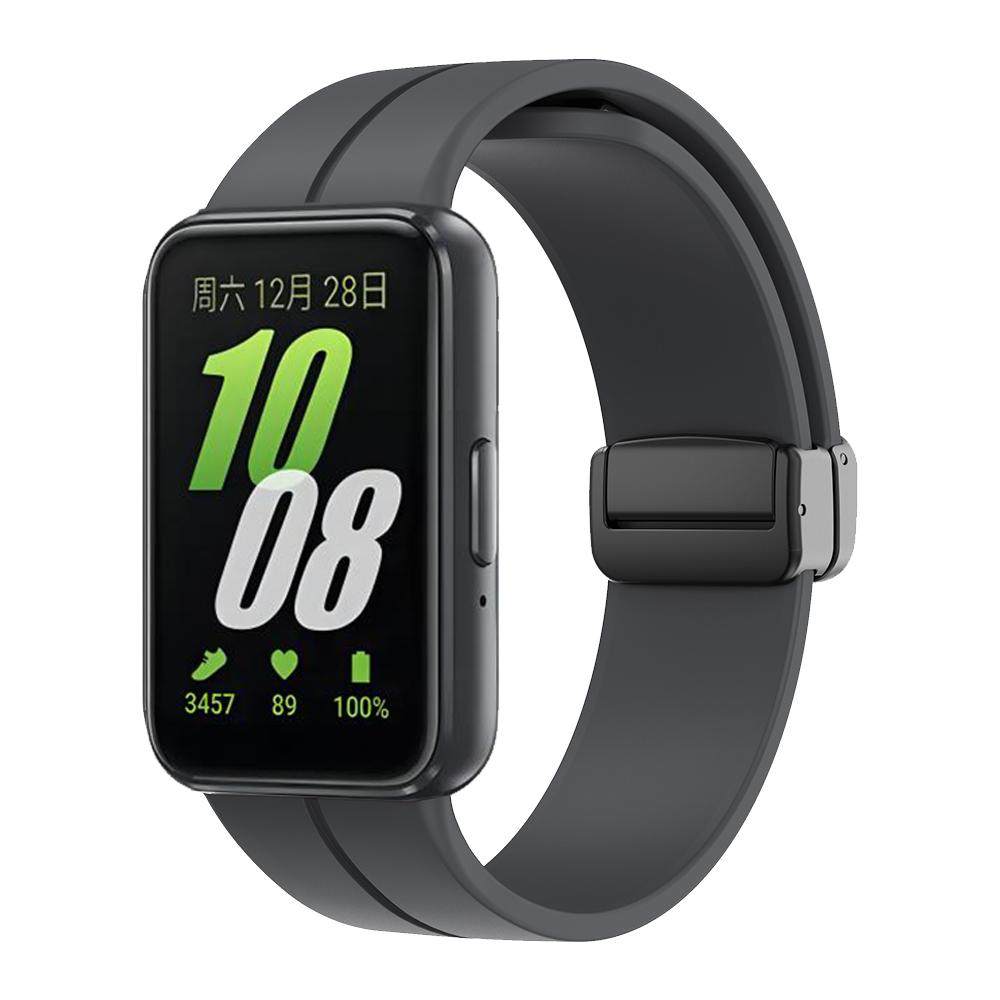 Magnetischer D-Faltverschluss Sport-Silikonband Für Samsung Galaxy Fit3 Fit 3 SM-R390 Ersatzarmband Armband