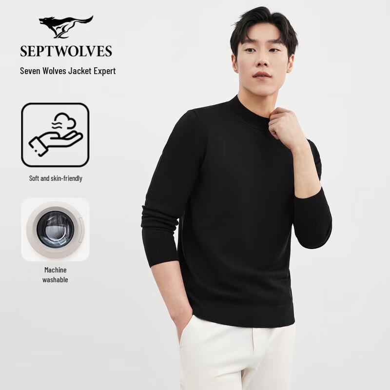 

Septwolves Men s Machine Washable Cashmere Blend Round Neck Sweater 2XL