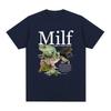 MILF Ich Liebe Frösche T-Shirt Lustiger Frosch Amphibienliebhaber Vintage Unisex T-Shirts Herren Baumwolle Übergroß Kurzarm T-Shirt