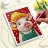Handmade DIY Pearl Painting Cute Little Pig Theme Bedroom Living Room Frameless Diy Handmade Sticky Diamond Creative Canvas Painting
