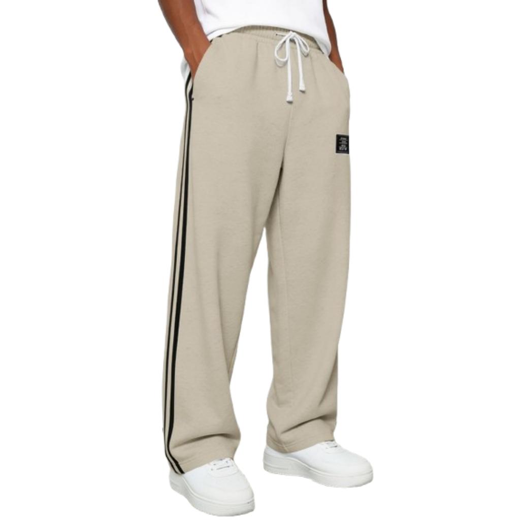 Men's Loose Drape Straight Sweatpants Wide,leg Athleisure Trousers
