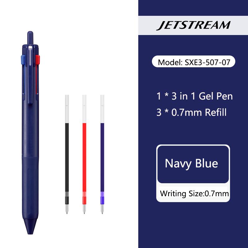 uni JETSTREAM 3 in 1 Multifunktions-Kugelschreiber, Farben 0,5 mm Schwarz/Rot/Blau Mine Multifunktions-Kugelschreiber Einziehbar Zum Notizen Schreiben