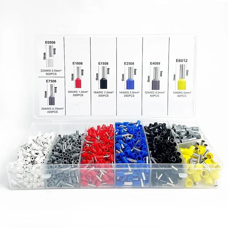 200-1900Pcs Electrical Tube Insulated Terminal VE Tubular Crimp Terminals Wire Cable Connector Ferrules Terminal Connectors