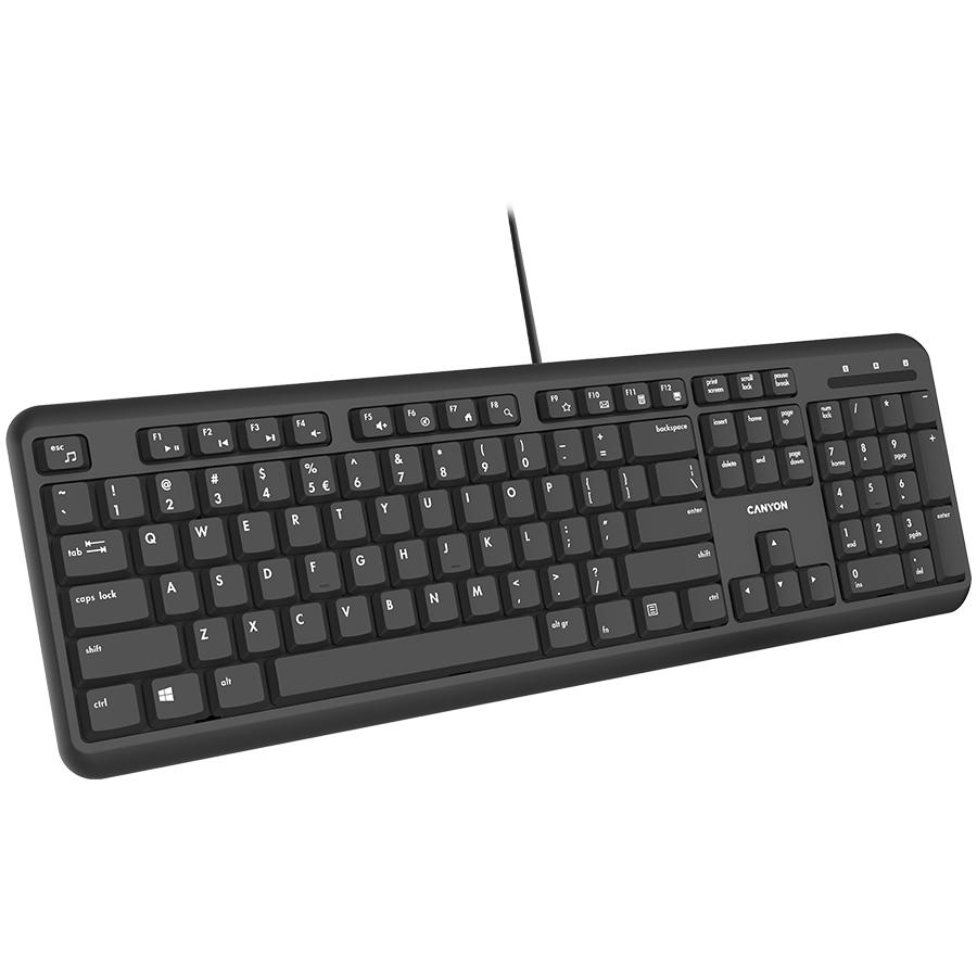 CANYON keyboard HKB-20 EN/ES Velvet Wired  Black