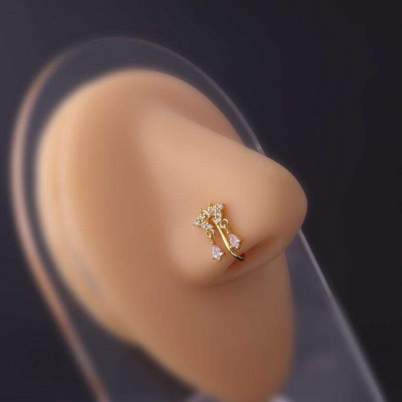 New Micro-paved Zircon Fake Nose Ring Clip - No Piercing Fashion Jewelry