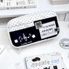 Ins Star Cat Flip-top Multi-layer Polka Dot Pencil Case - Large Capacity Stationery Bag