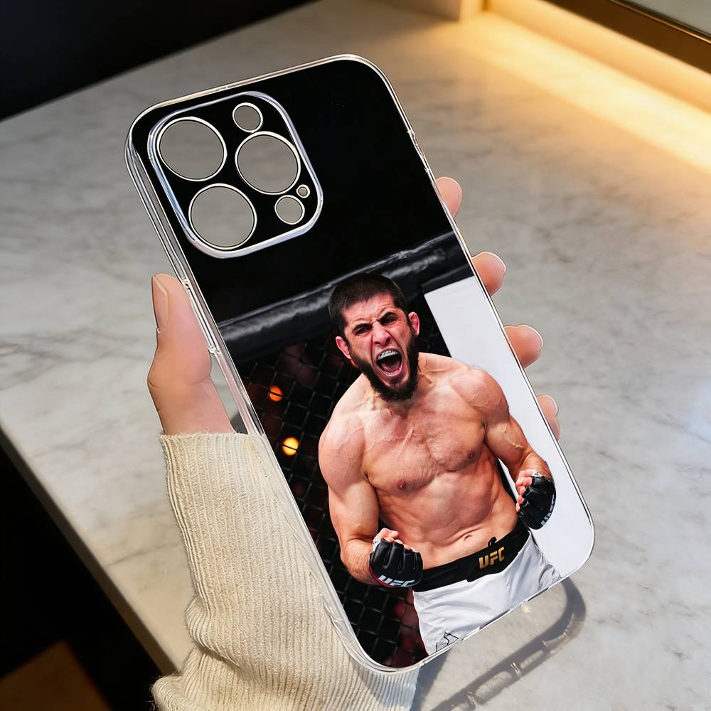 

L-Islam M-Makhachev P4P Чехол для телефона для iPhone 17 16 15 14 13 12 11 Mini Pro Max Plus Прозрачный чехол iPhone16se4