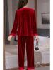 2025 Gold Velvet Autumn Pajamas: Comfortable Casual Two-Piece Homewear Set
