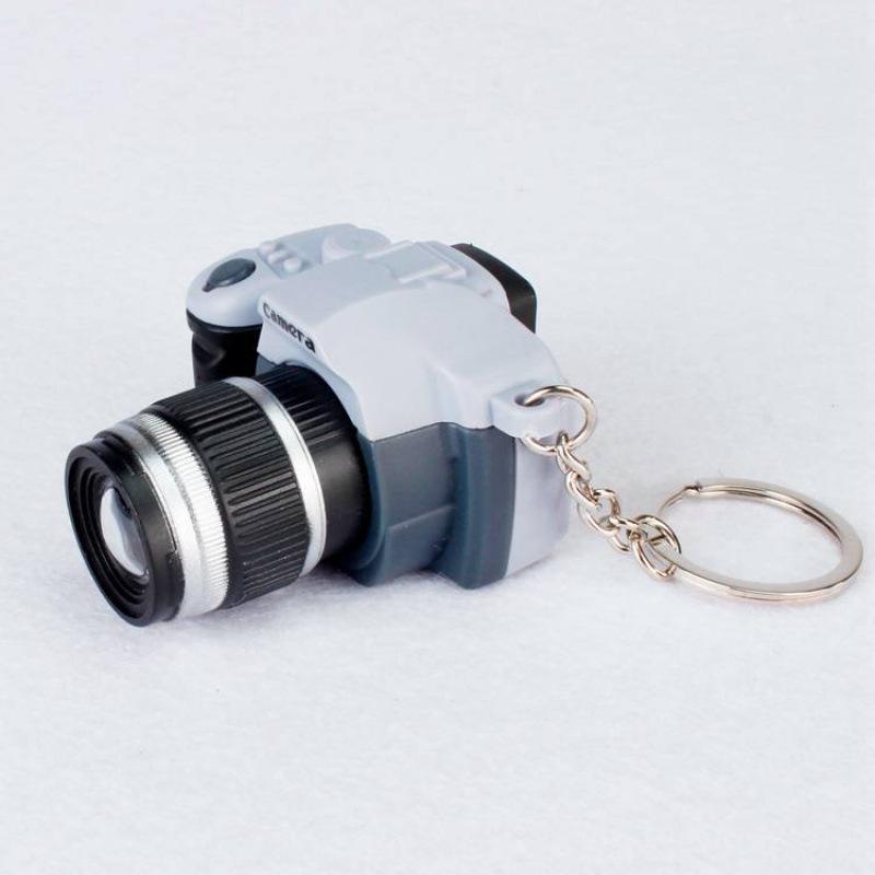 Creative SLR Camera Keychain with LED Light and Sound Pendant Toy