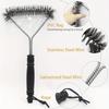 1PC Stainless Steel Wire Barbecue Cleaning Brush with Long Handle Y-shaped Curly Brush Non-stick Barbecue Cleaning Brush