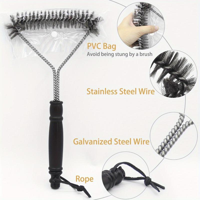 1PC Stainless Steel Wire Barbecue Cleaning Brush with Long Handle Y-shaped Curly Brush Non-stick Barbecue Cleaning Brush