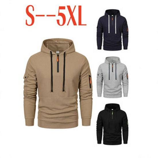 2024 Men's Multi-Pocket Autumn/Winter Sports Hoodie & Sweatshirt Set