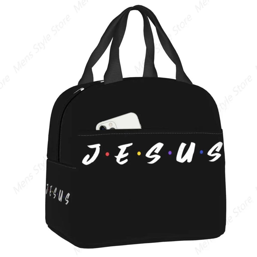 Jesus Biblical Insulated Lunch Bag for Women Religious Christian Resuable Cooler Thermal Food Lunch Box School Work Picnic Bags