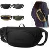 Men's Anti-theft Waist Pack Large Capacity Multi-layer Chest Bag Water Resistant Sling Shoulder Fanny Pouch for Travel Business