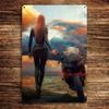 Vintage Motorcycle Metal Tin Sign Retro Biker Garage Wall Decor Industrial Style Art