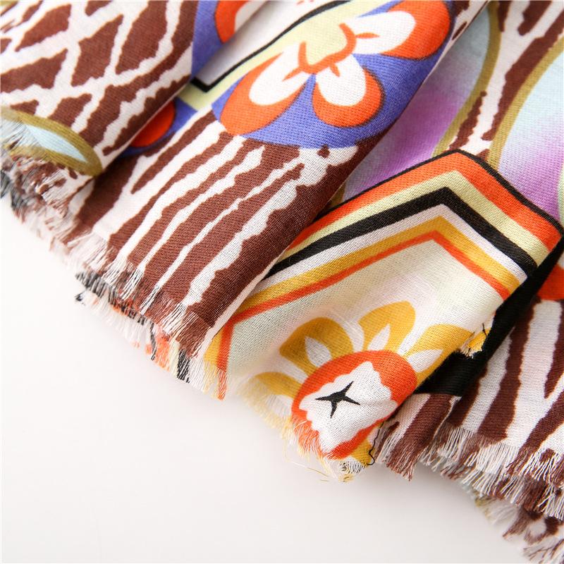 Women'S Fashion Printed Handkerchief, Luxury Style Sunshade Scarf, New Fringe Shawl for Outdoor Travel