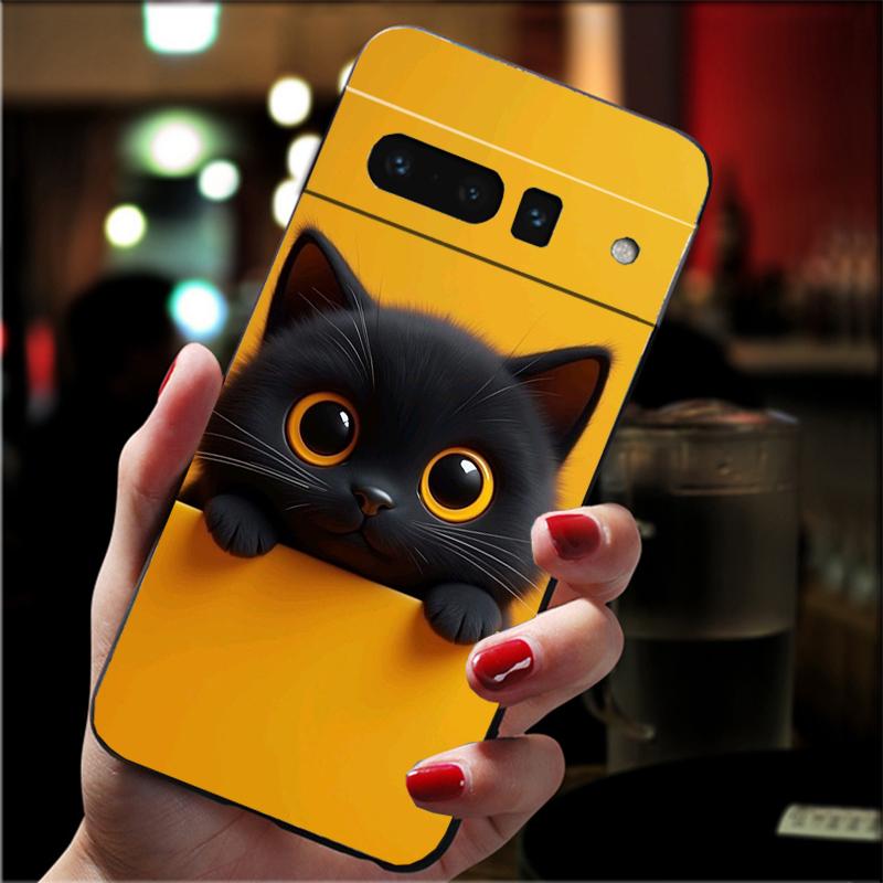 

Phone Case For Google Pixel 10 9 Pro XL 9A 8 7 6 Pro Pixel 8A 7A 6A Pixel 8 7 6 5 Black CatsCase Google Pixel 10