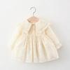 Girls Princess Dress with Lace Big Collar Embellishment for Wedding Birthday Party