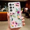 Ladybug Flowers Print Phone Case For Samsung Galaxy A55 A56 A54 A36 A15 A26 A16 S25 Edge S24 S22 Ultra S23 FE Diamond TPU Cover