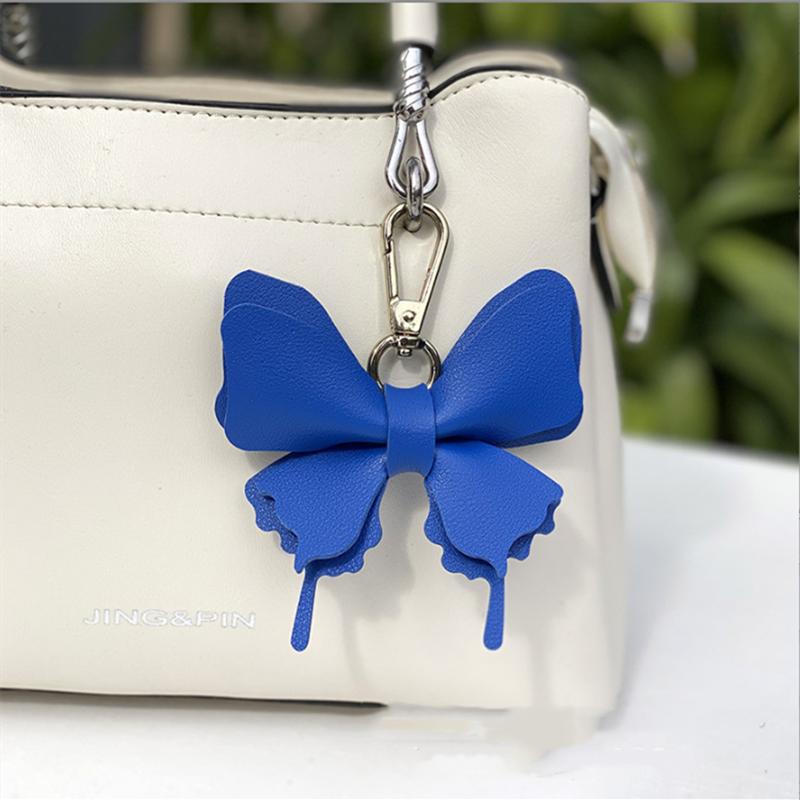 Cute Keychain White Purple Butterfly Flower Insects Car Key Ring Key Chains For Women Men Souvenir Gift Jewelry Bag Accessories