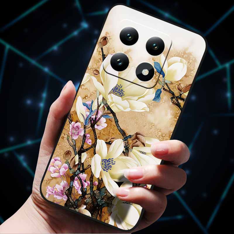 3D Flowers Emboss Fundas For Xiaomi 14T Pro 5G Case Soft Silicone Phone Cases for Xiaomi 14T 5G Back Covers Shell Mi 14T Pro Bag
