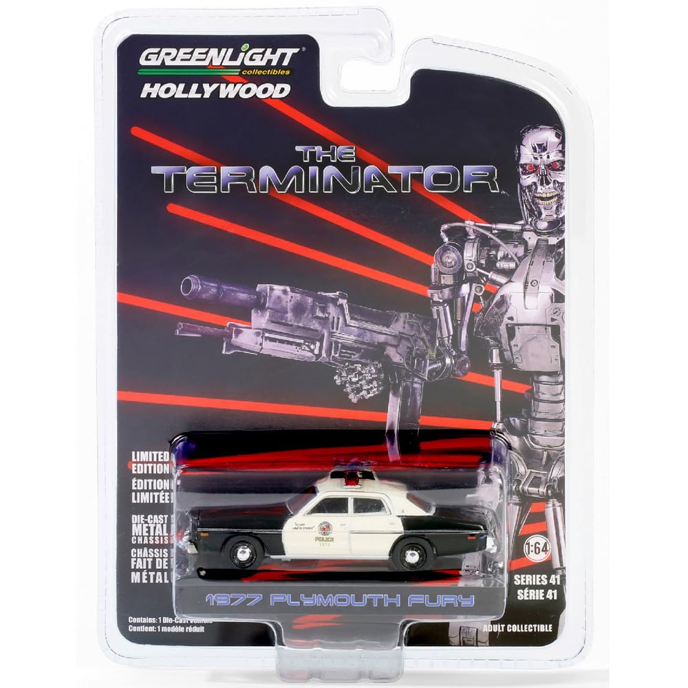 GREENLIGHT Масштаб 1/64 Серия Hollywood 41-1977 Plymouth Fury Полиция города Метрополитен (Зелёная Машина) зелёный