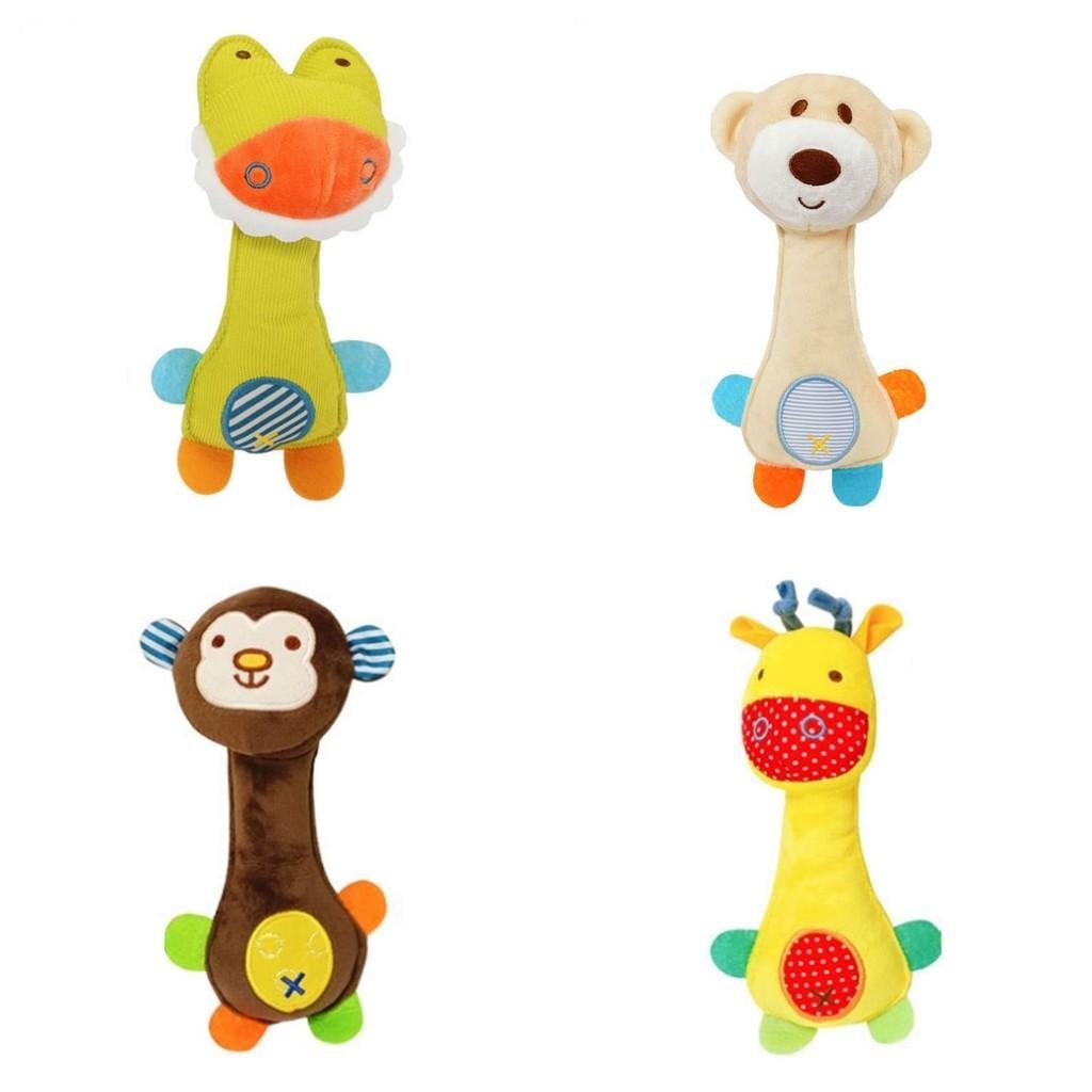 Children's Plush Rattle Stick With Bell Baby Animal Hand Grabbing Stick Soothing Toy Supplier From China