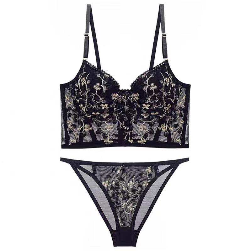 French Embroidery Lingerie Set: Longline Corset Cami Tank Top for Women - Pure Desire Style