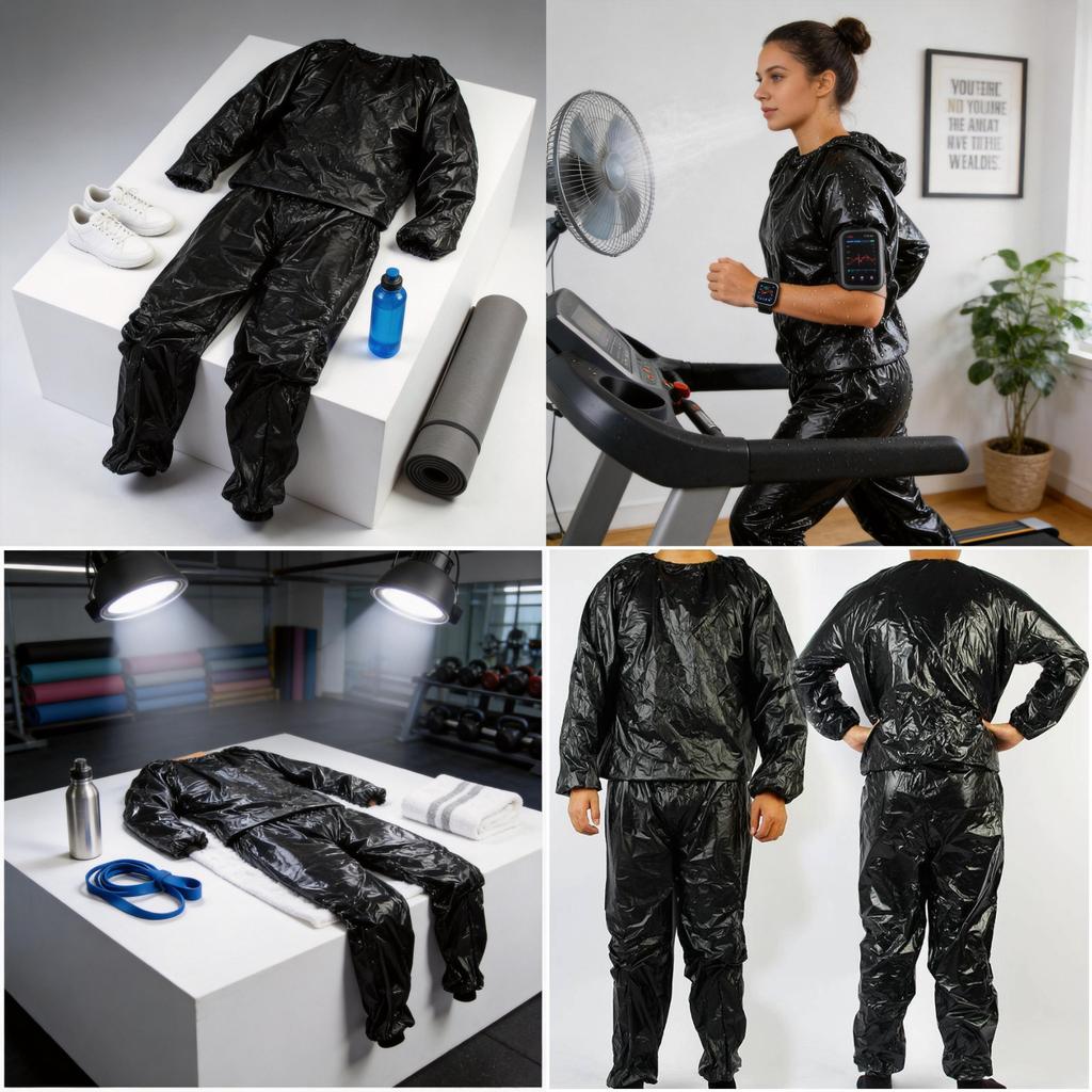 Pvc Sauna Suit Sweatenhancing Fitness Set For Men And Women With Polyester Fabric