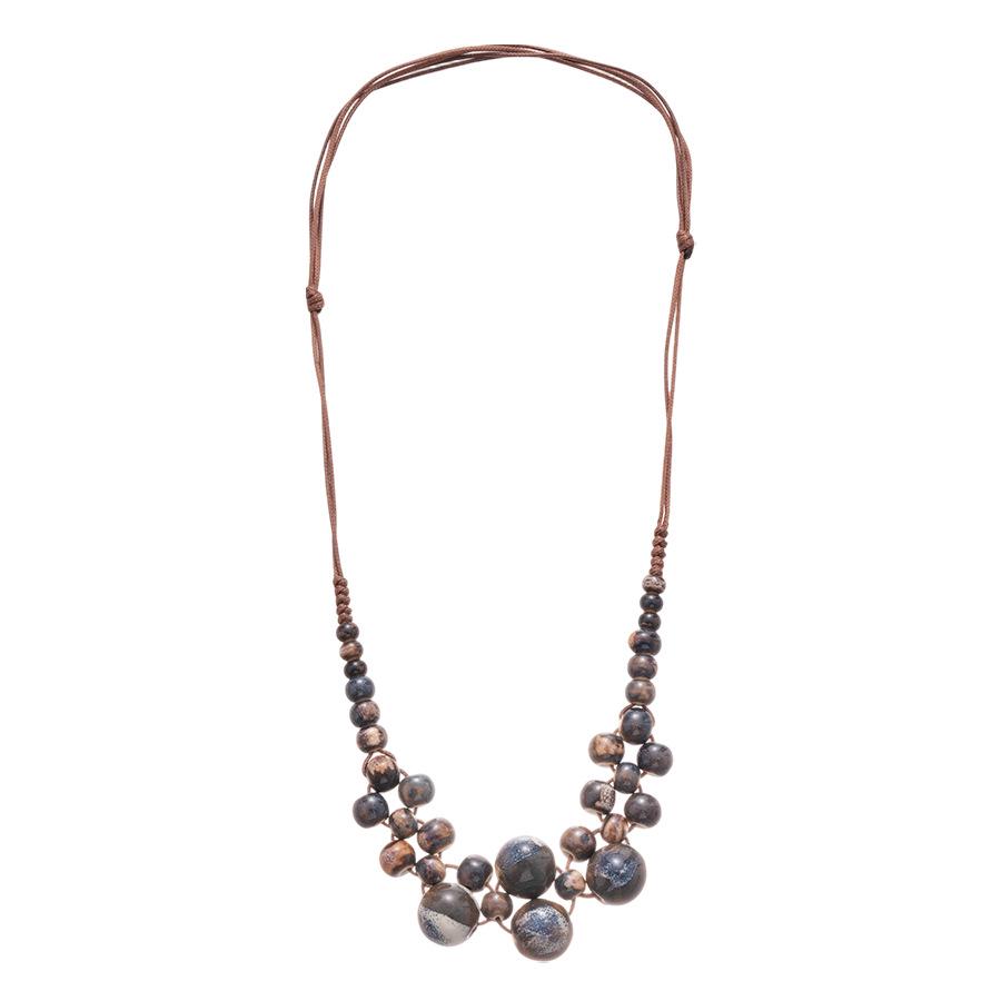 High-End European & American Multi-Layer Round Beaded Clavicle Necklace - Unique Vacation Style