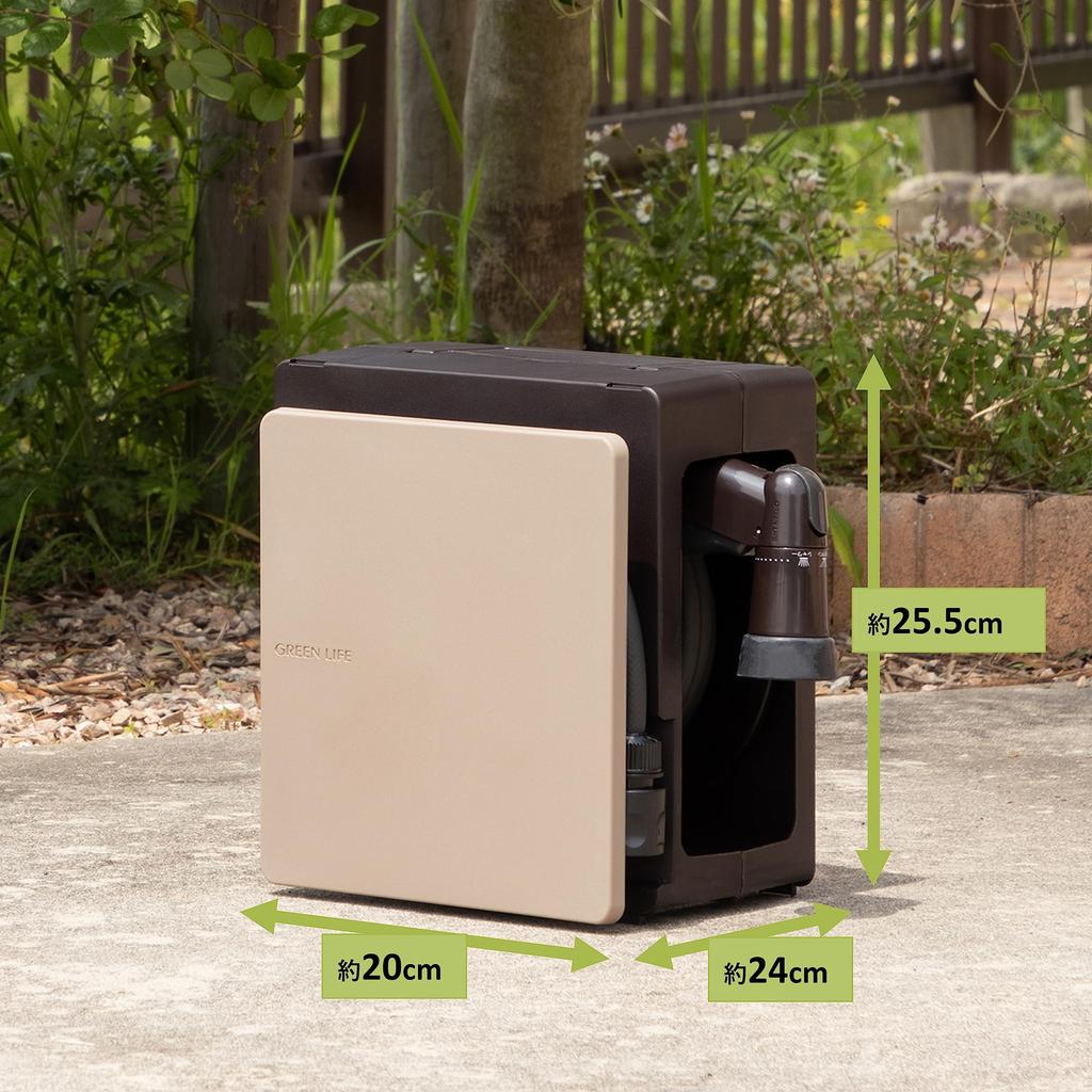 Green Life G-Compact PRM-10 (BRBE) 10m Smooth Winding Handy Hose Reel In BrownBeige