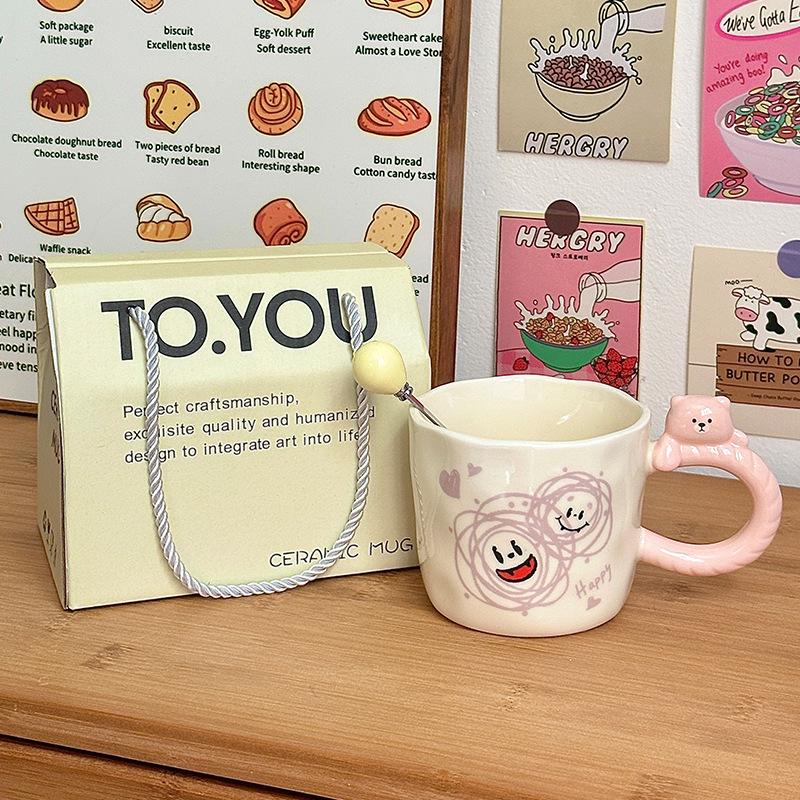High Value Cup Girls Office Birthday Gift Mug Souvenir Ceramic Cup Couple Coffee Cup Household