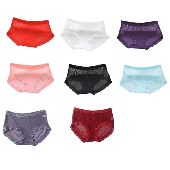 Sexiga Underkläder för Kvinnor Mellanhöga Genomskinliga Nät Trosor Damer Sömlösa Blommiga Spetskantade Trosor