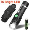 High Power Led Flashlights Zoomable Camping Torch With T6 LED Lamp Bead Waterproof Multi  Light Modes Multi Function For Outdoor
