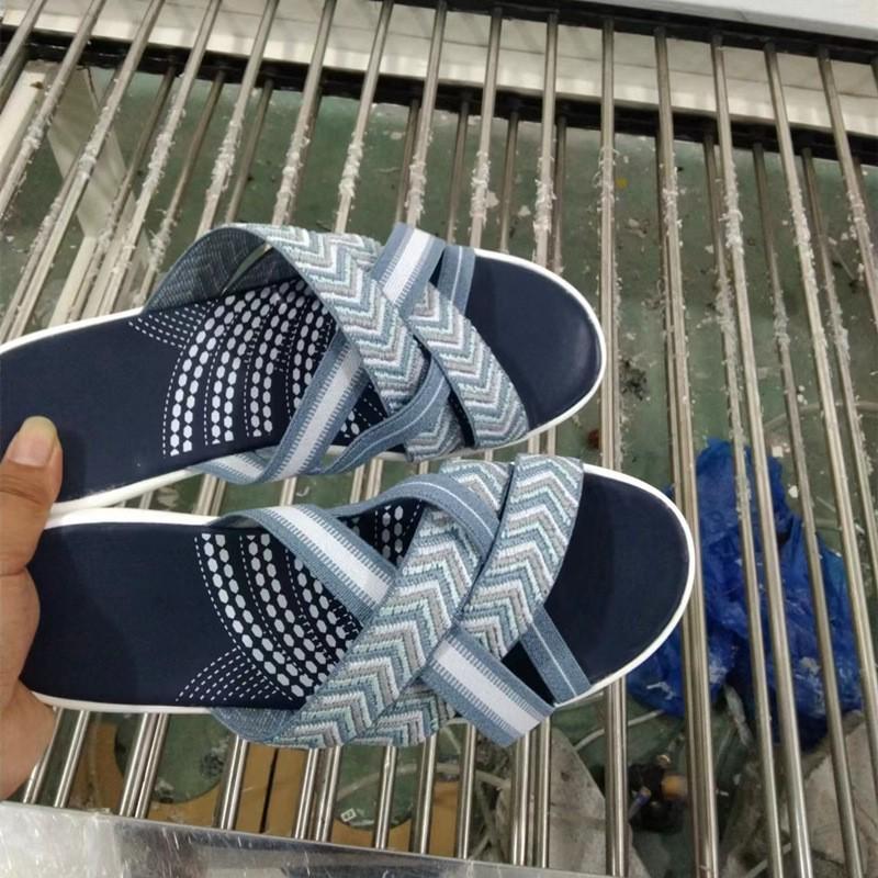 2023 Summer Women's Fly-Knit Wedge Sandals: Plus Size Round Toe for European & American Markets