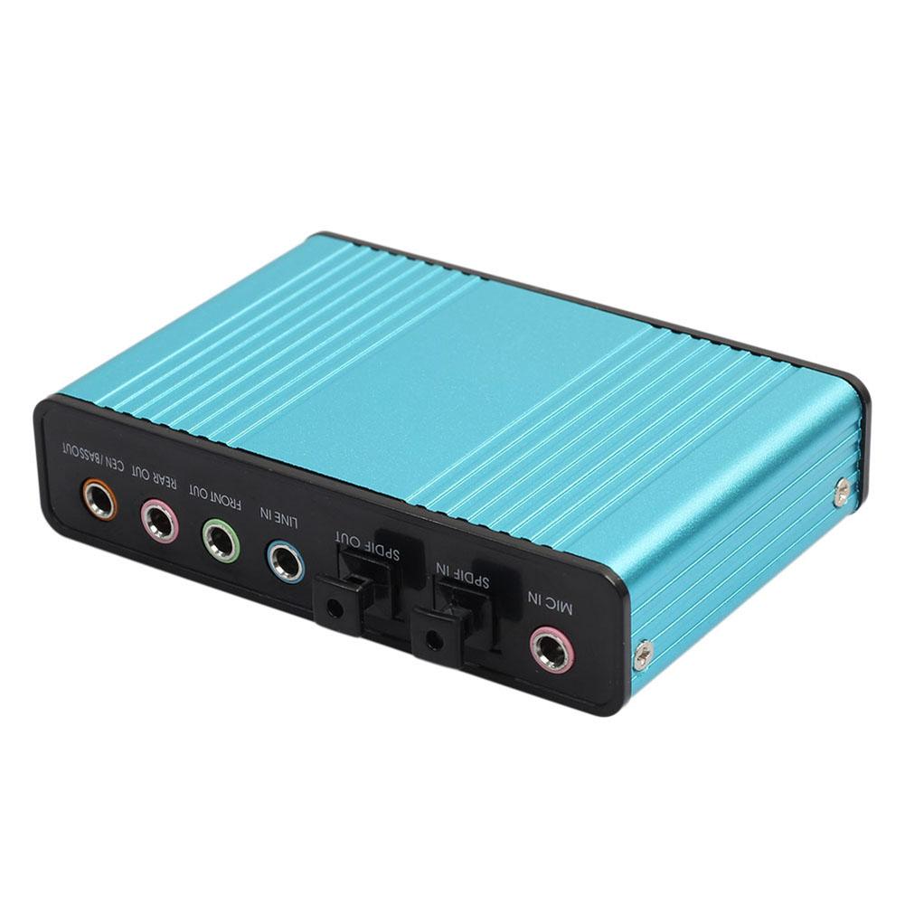 USB 2.0 Sound Card 6 Channel 5.1 External Optical Audio Sound Card SPDIF Controller CM6206 Chipset for PC Laptop Desktop Tablet