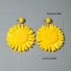 Tocona Bohemia Handmade Colorful Raffia Sunflower Dangle Earrings For Women Vintage Summer Vacation Beach Style Statement Jewelr