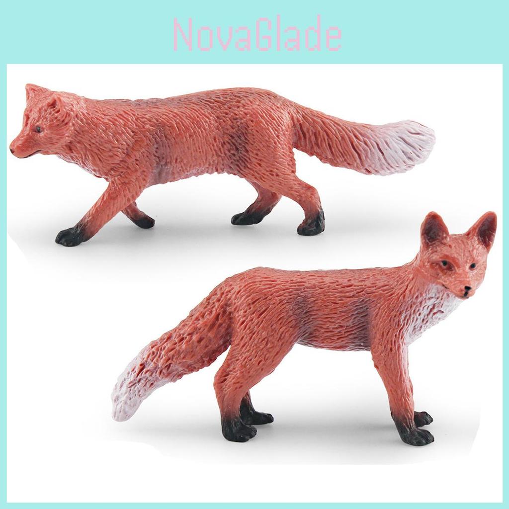 Realistic Pvc Fox Model Toy Set Featuring Four Beautiful Static Red Fox Figurines