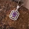 Color Treasure Jewelry Natural Citrine Amethyst Topaz Pendant Necklace Women'S S925 Sterling Silver