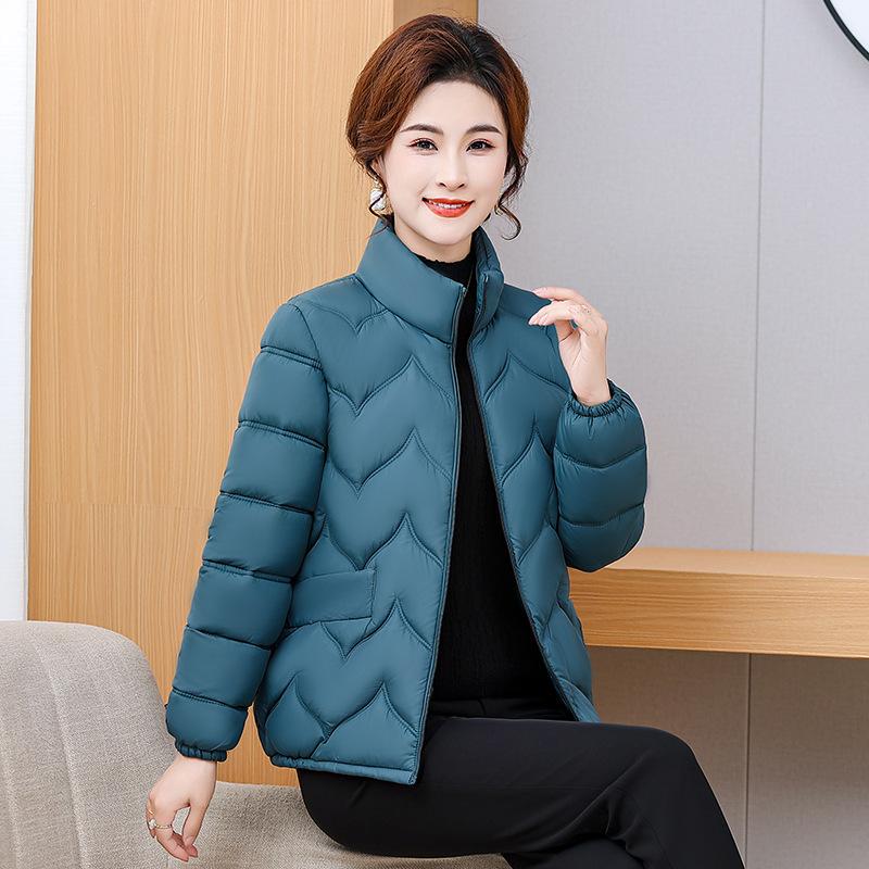 

Хлопковая одежда для женщин среднего и пожилого возраста, легкая и тонкая, хлопковая одежда, теплая осень и зима, короткие хлопковые куртки XL-52.5 kg or less темно-синий