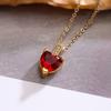 Mafisar Non-Fading Gold Color 316L Stainless Steel Party Jewelry Shiny AAA CZ Zircon Heart Pendants Necklaces For Women