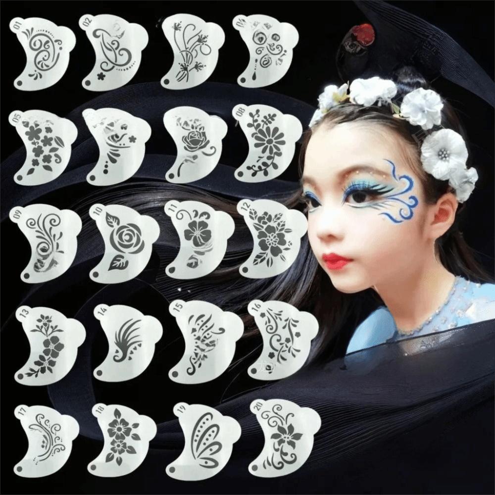 Assorted Designs Face Painting Stencils Washable DIY Makeup Tools Birthday Parties